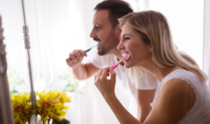 brushing teeth
