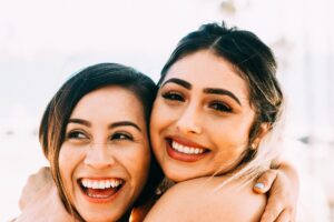 two smiling face